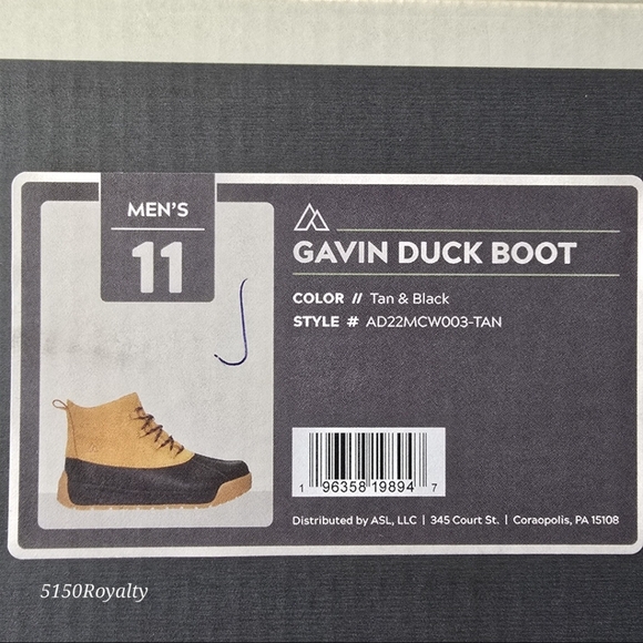 Alpine Design Men's Leather Black & Tan Gavin Duck Boots Size 11 New In Box - Picture 11 of 16
